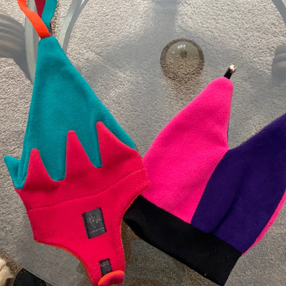 Two winter fleece hats